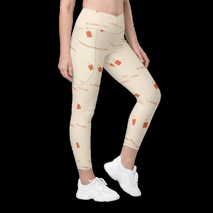 Al Drama Llama Candles Leggings in White