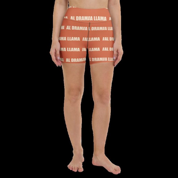Al Drama Llama Wordmark Yoga Shorts in White