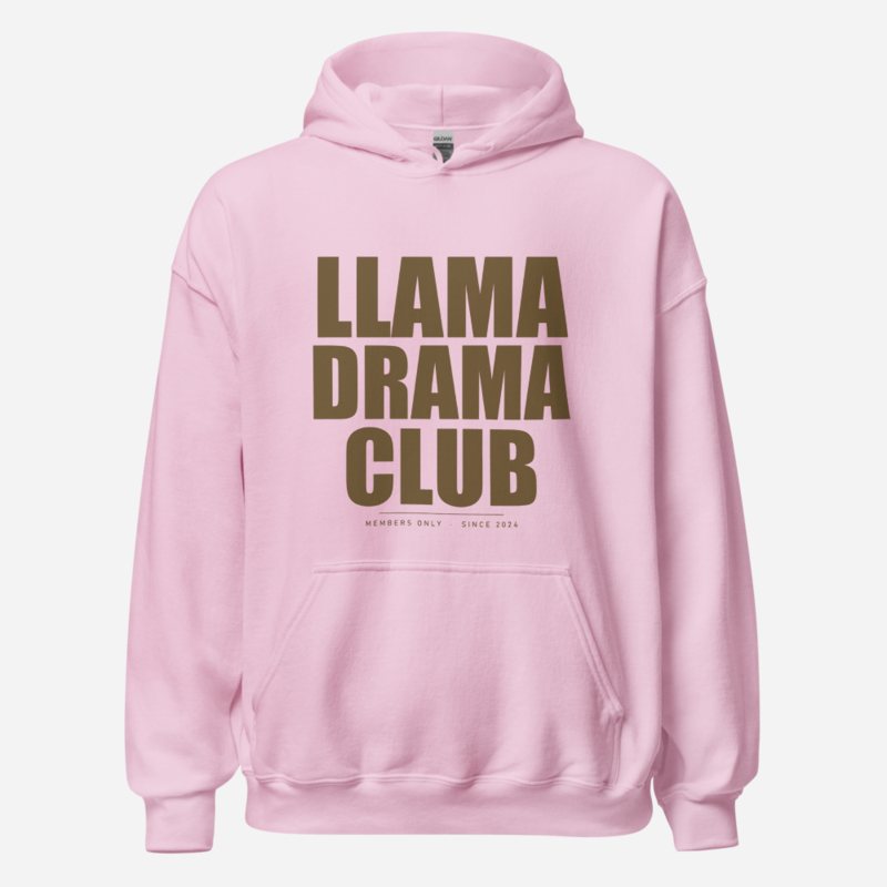 Al Drama Llama Drama Club Hoodie in Light Pink
