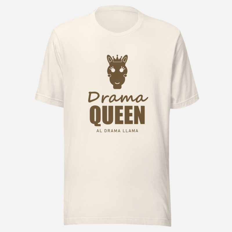 Al Drama Llama Drama Queen (crowned llama) Drama Tee Vintage White