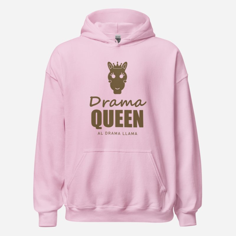 Al Drama Llama Drama Queen (crowned llama) Drama Hoodie Light Pink
