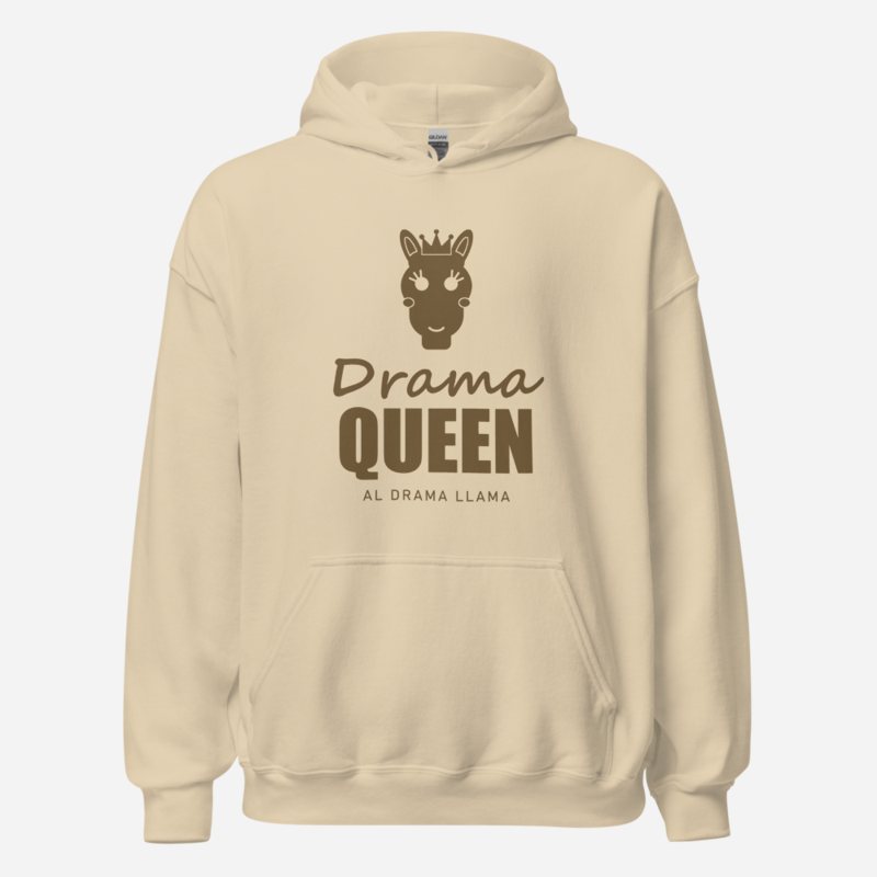 Al Drama Llama Drama Queen (crowned llama) Drama Hoodie in Sand