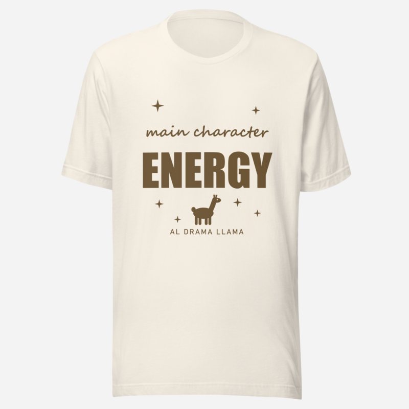 Al Drama Llama Main Character Energy Drama Tee Vintage White