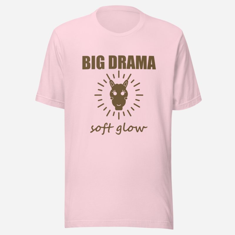 Al Drama Llama Big Drama, Soft Glow Drama Tee Soft Pink