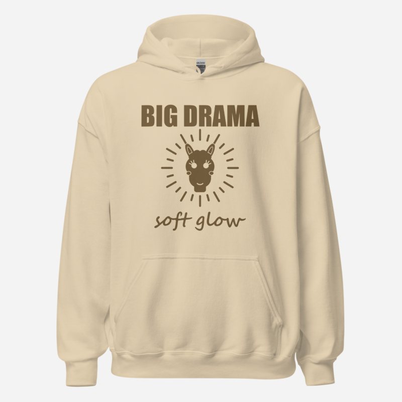 Al Drama Llama Big Drama, Soft Glow Drama Hoodie in Sand