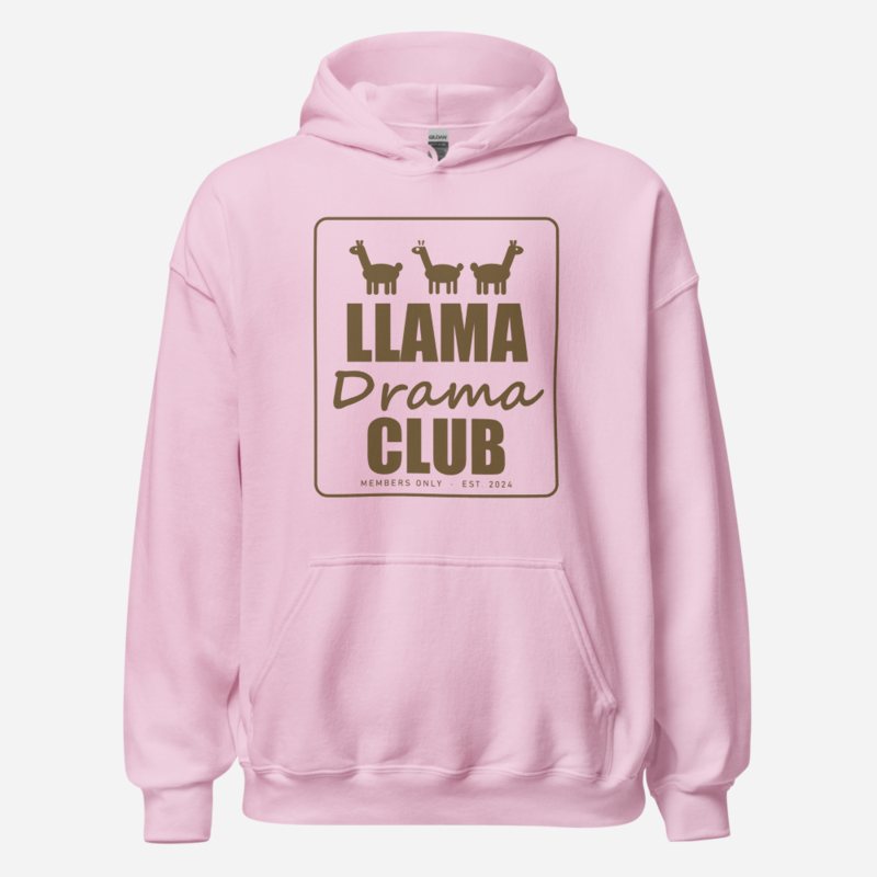 Al Drama Llama Llama Drama Club Drama Hoodie in Light Pink