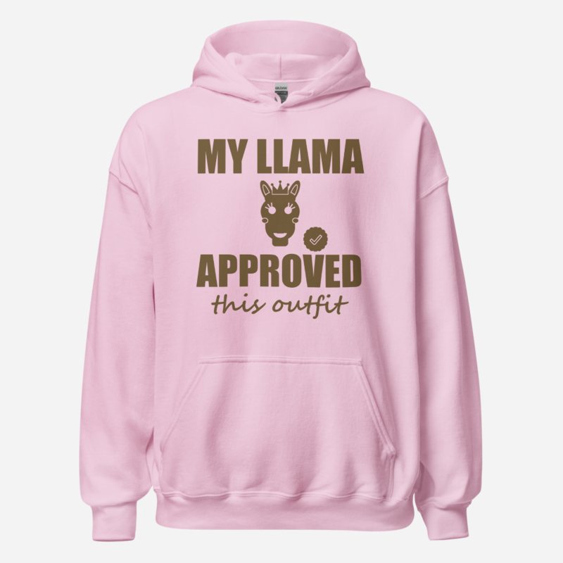 Al Drama Llama My Llama Approved This Outfit Comic Relief Hoodie in Light Pink