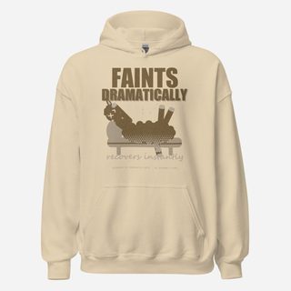 Al Drama Llama Faints Dramatically Recovers Instantly Llama Dept. Hoodie Sand
