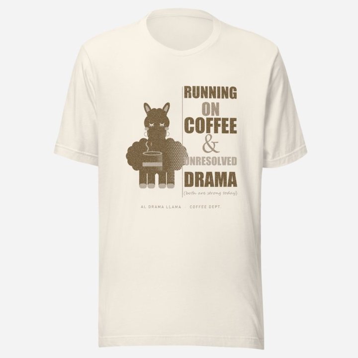 Al Drama Llama Running On Coffee And Drama Llama Dept. Tee in Vintage White