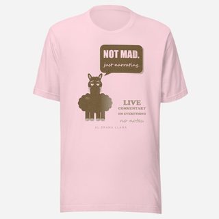 Al Drama Llama Not Mad Just Narrating Llama Dept. Tee Soft Pink