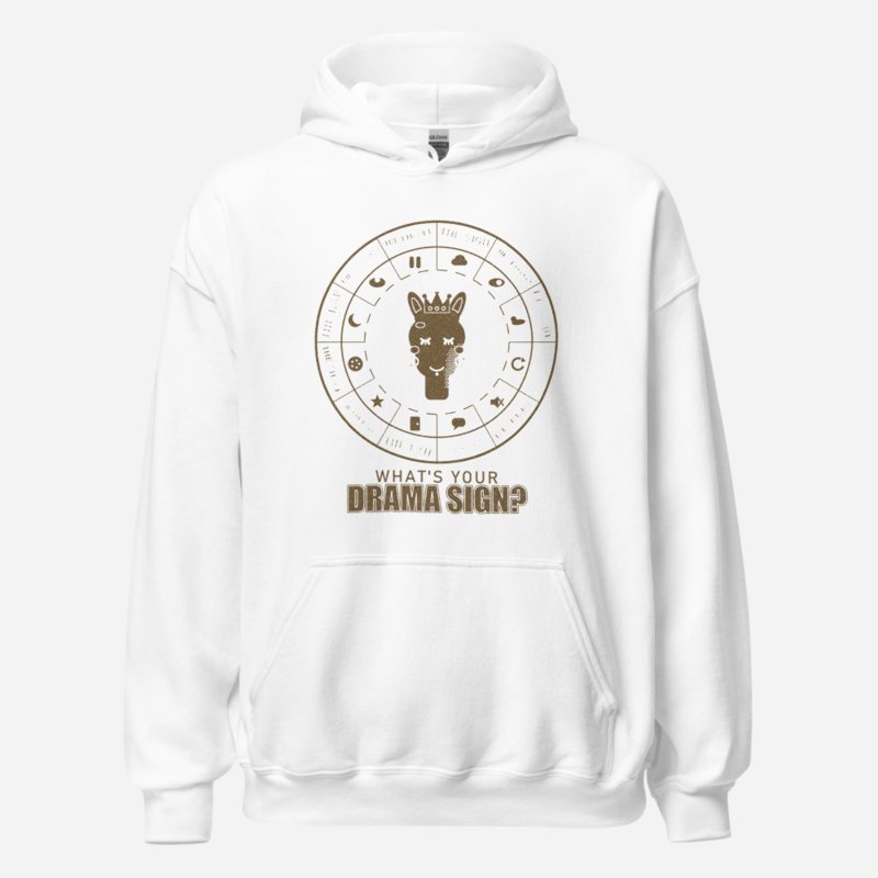 Al Drama Llama Whats Your Drama Sign Llama Dept. Hoodie in White