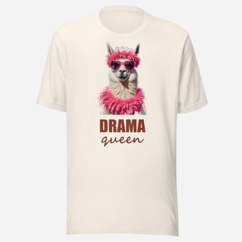 Al Drama Llama Drama Queen Boa Tee in Vintage White