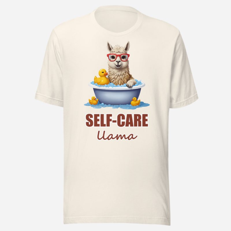 Al Drama Llama Self-Care Llama Bath Tee Vintage White