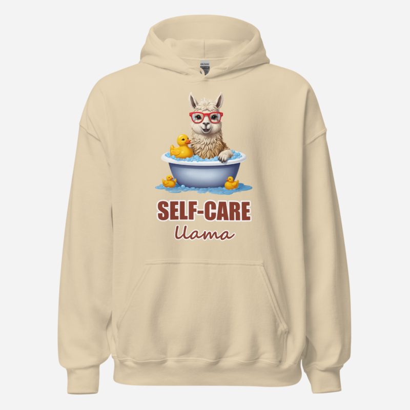 Al Drama Llama Self-Care Llama Bath Hoodie Sand