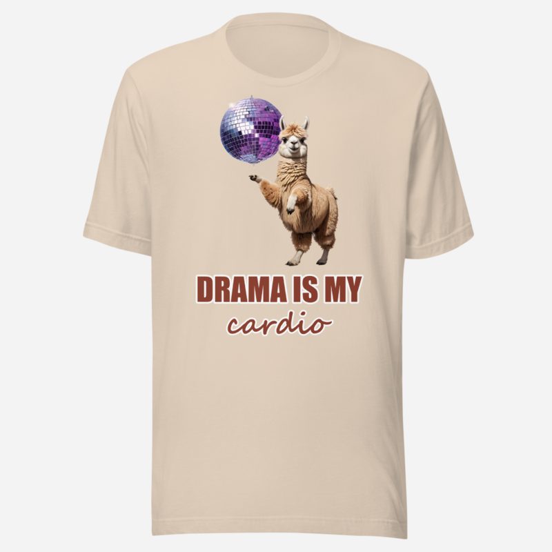 Al Drama Llama Drama Is My Cardio Disco Tee Soft Cream