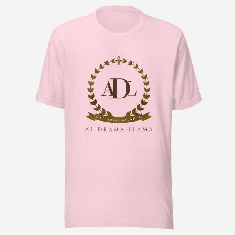 Al Drama Llama Maison Crest Tee in Soft Pink