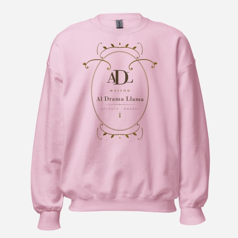Al Drama Llama Maison Baroque Cartouche Sweatshirt in Light Pink