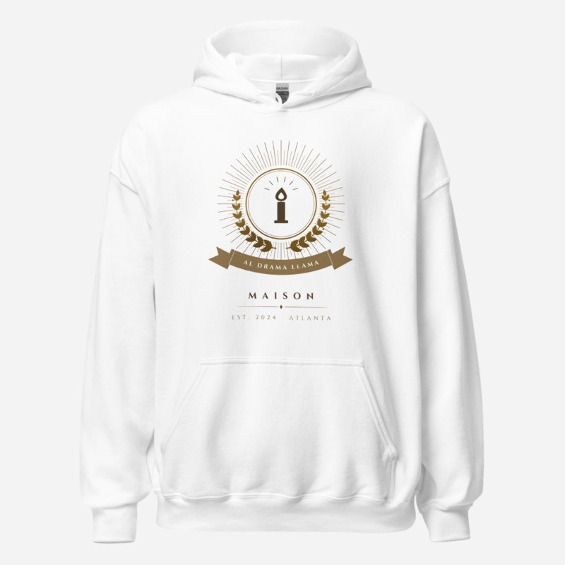 Al Drama Llama Maison Heraldic Emblem Hoodie White