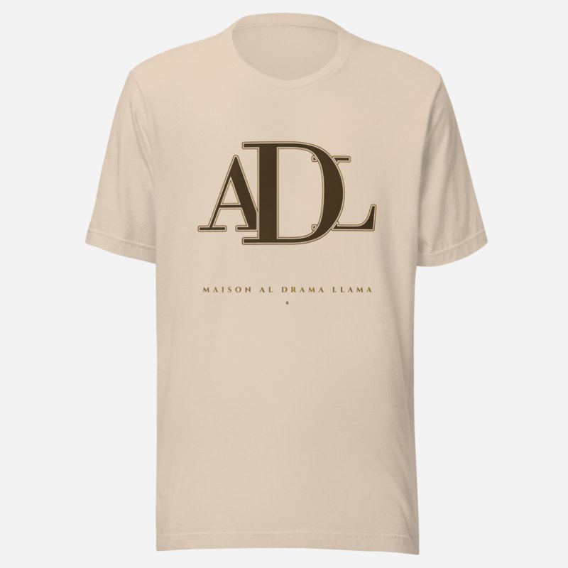 Al Drama Llama Maison Embroidered Monogram Tee Soft Cream