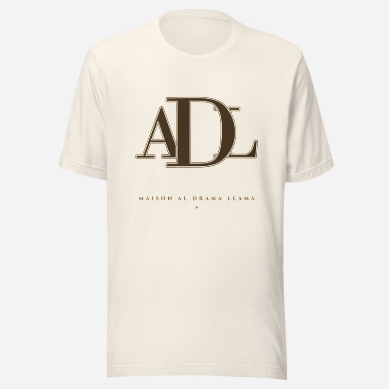 Al Drama Llama Maison Embroidered Monogram Tee Vintage White