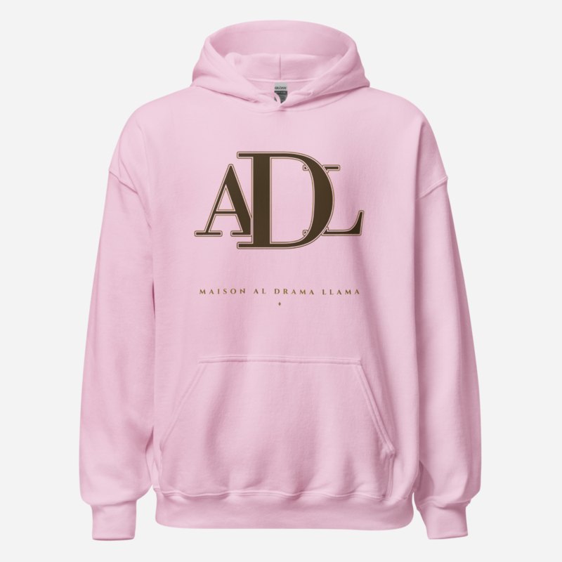 Al Drama Llama Maison Embroidered Monogram Hoodie Light Pink