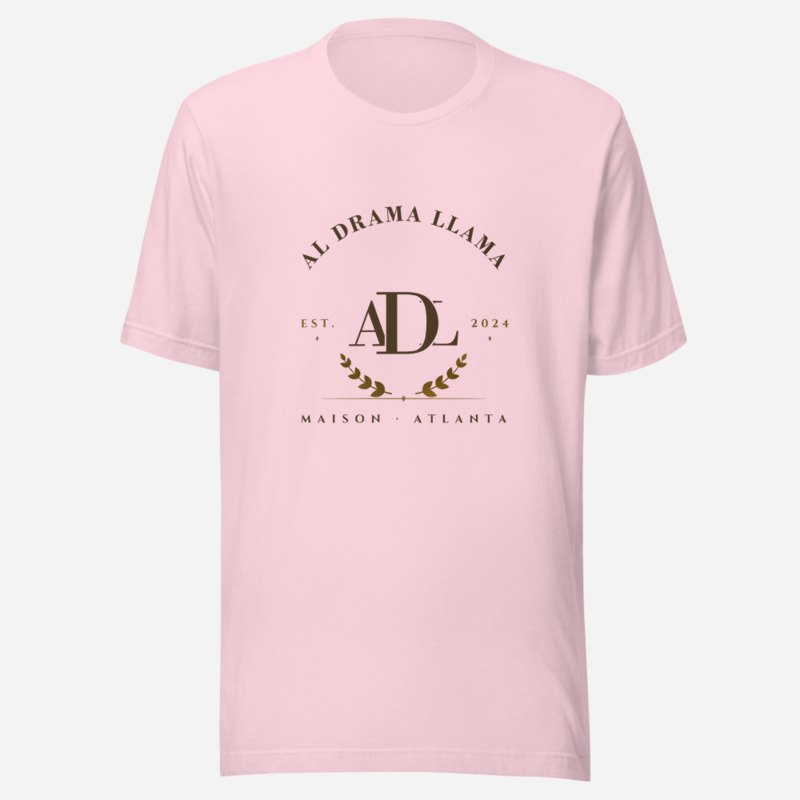 Al Drama Llama Maison Heritage Arch Tee in Soft Pink