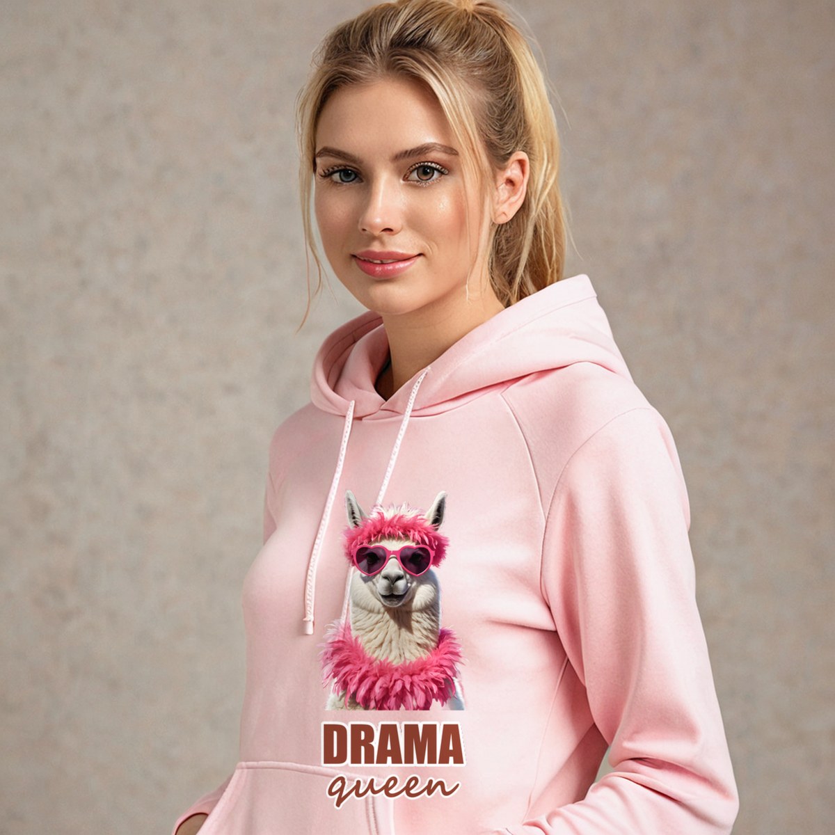 Al Drama Llama Drama Queen Boa Hoodie
