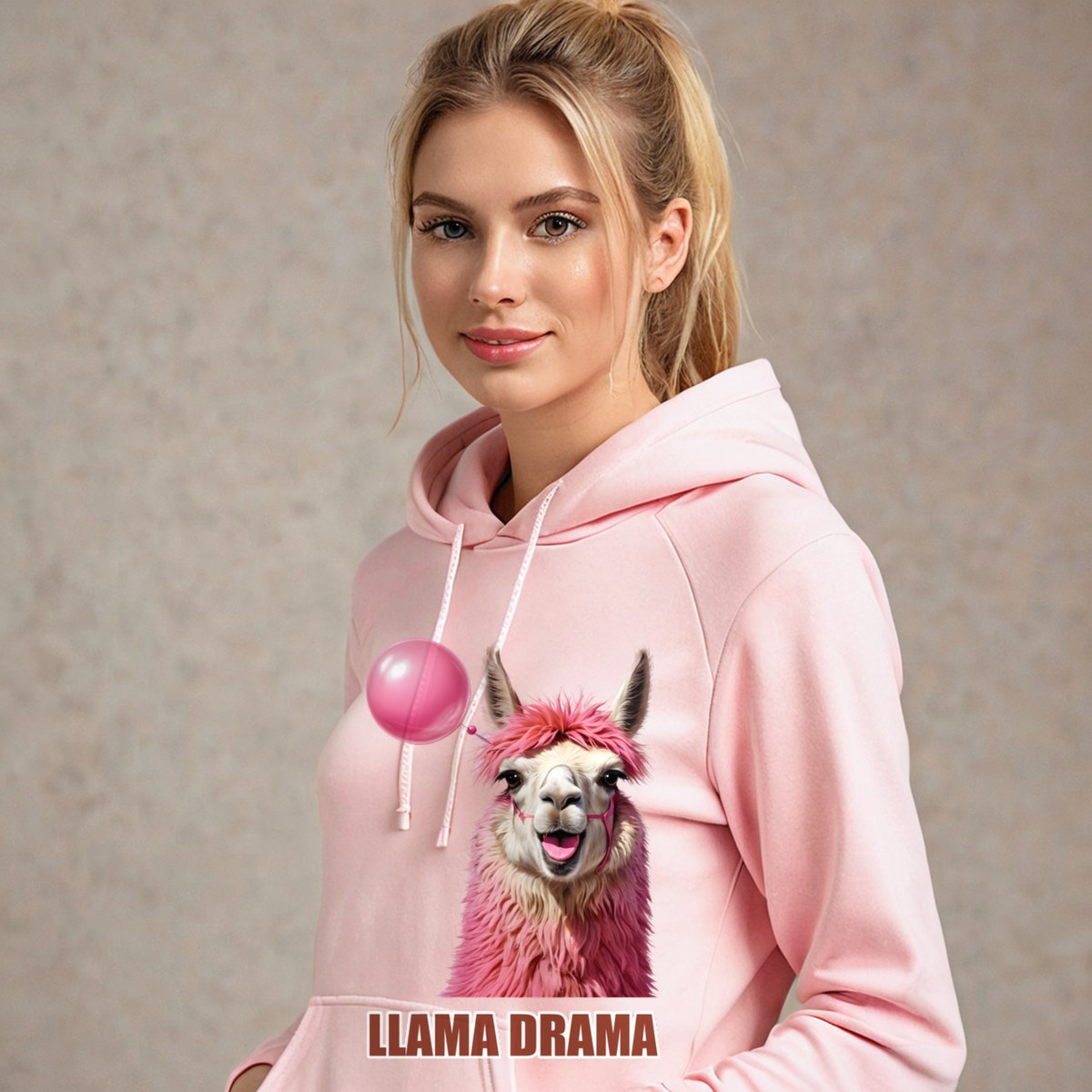 Al Drama Llama Llama Drama Bubblegum Hoodie