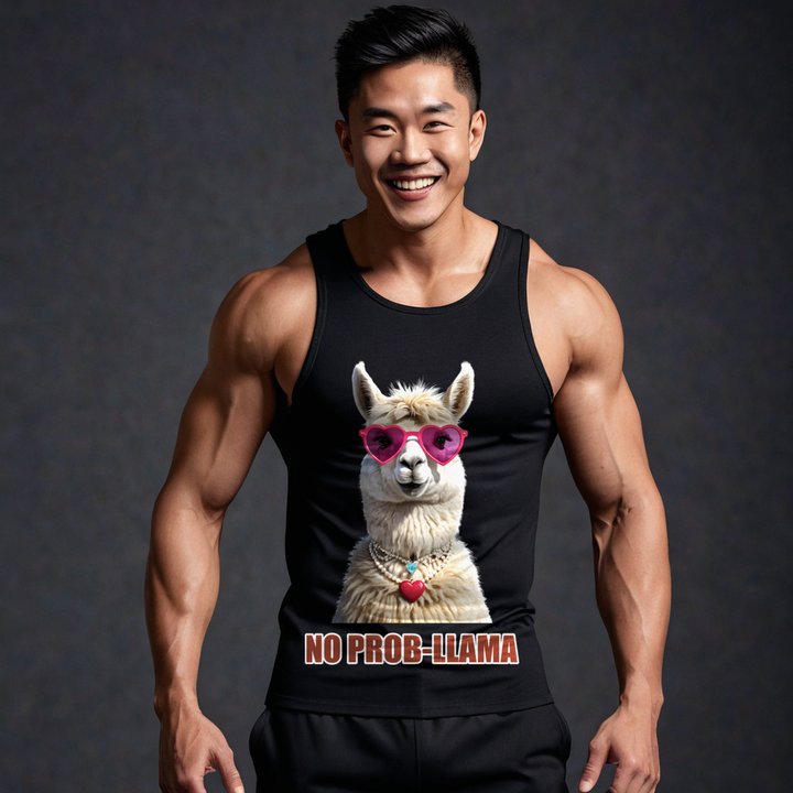 Al Drama Llama No Prob-Llama Pearls Tank in Black